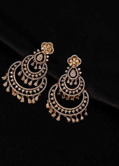 AD Bridal Earrings/  Statement Earrings/ Bridal Accessories/ Chandbali Earrings/ Wedding Jewelry/ Indian Jewelry/ CZ Jewelry/ Indian Jewelry