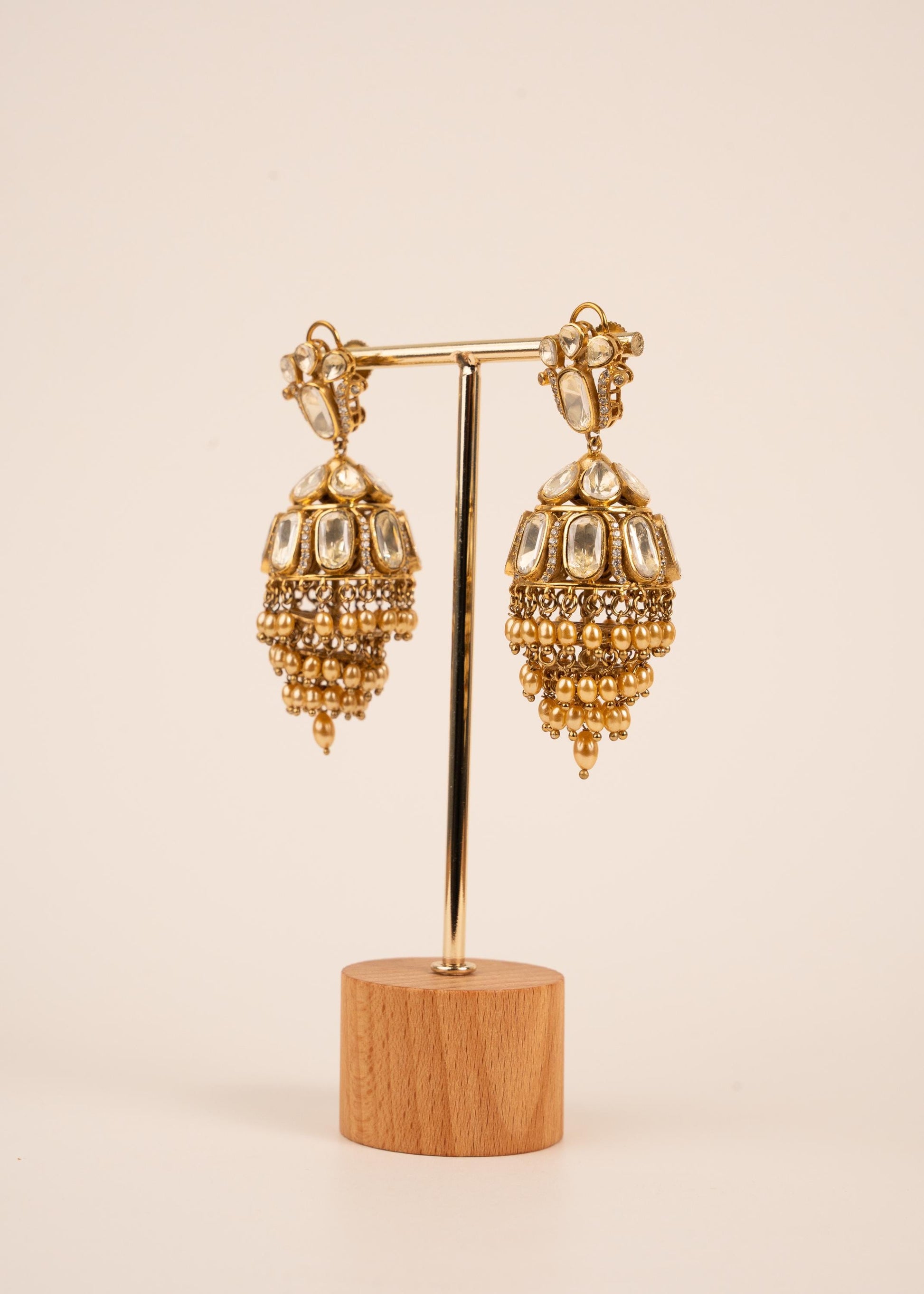 High Quality Moissanite Chandelier Earrings/ Bridal Earrings/ Indian Jewelry/ Wedding Wear/ Bollywood Jewelry/  CZ Earrings/ Gold
