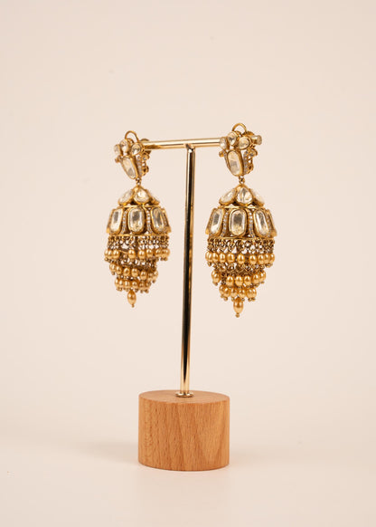 High Quality Moissanite Chandelier Earrings/ Bridal Earrings/ Indian Jewelry/ Wedding Wear/ Bollywood Jewelry/  CZ Earrings/ Gold