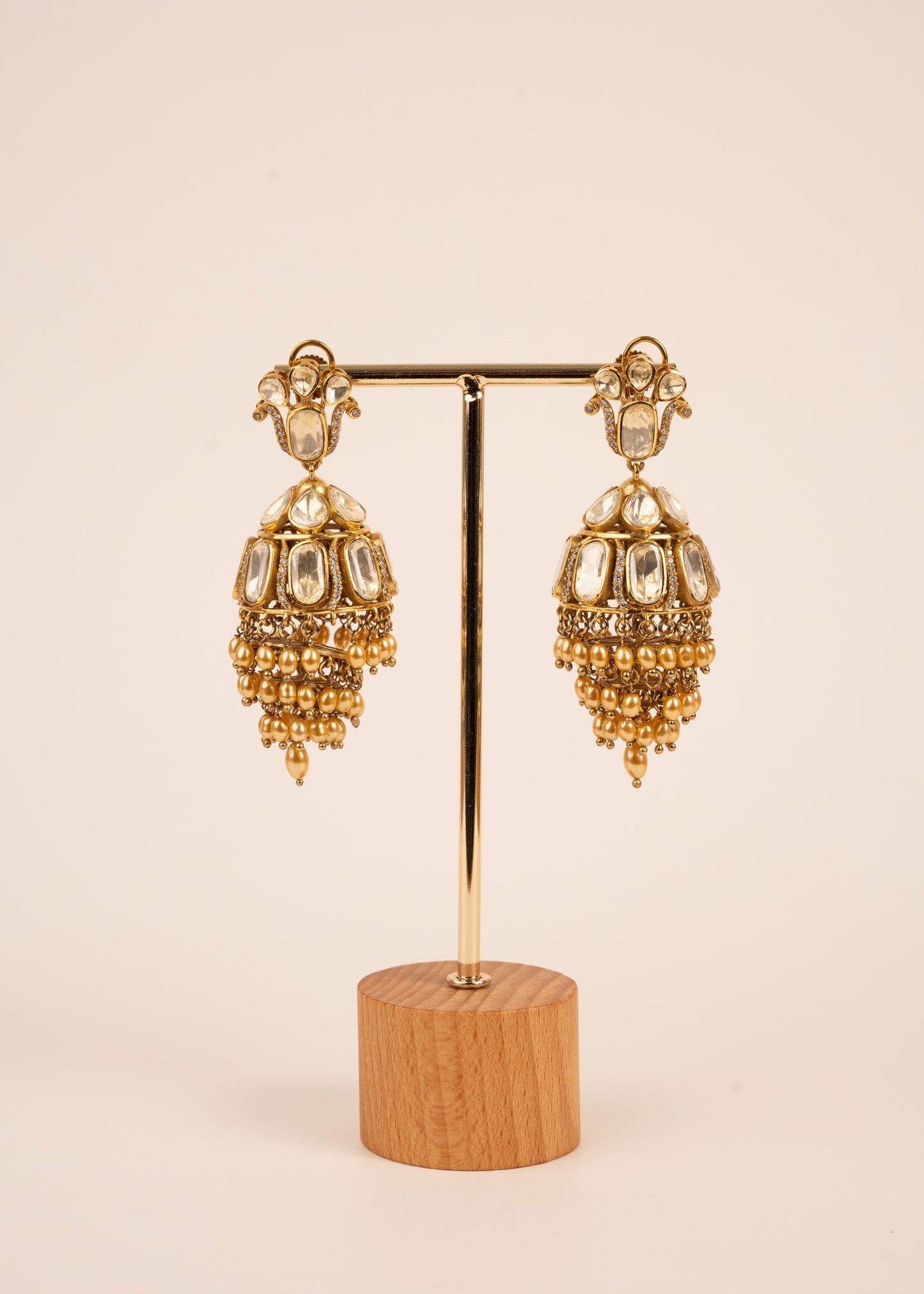 High Quality Moissanite Chandelier Earrings/ Bridal Earrings/ Indian Jewelry/ Wedding Wear/ Bollywood Jewelry/  CZ Earrings/ Gold