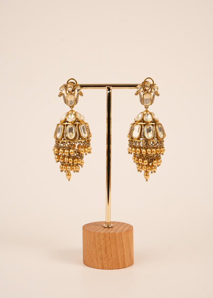 High Quality Moissanite Chandelier Earrings/ Bridal Earrings/ Indian Jewelry/ Wedding Wear/ Bollywood Jewelry/  CZ Earrings/ Gold