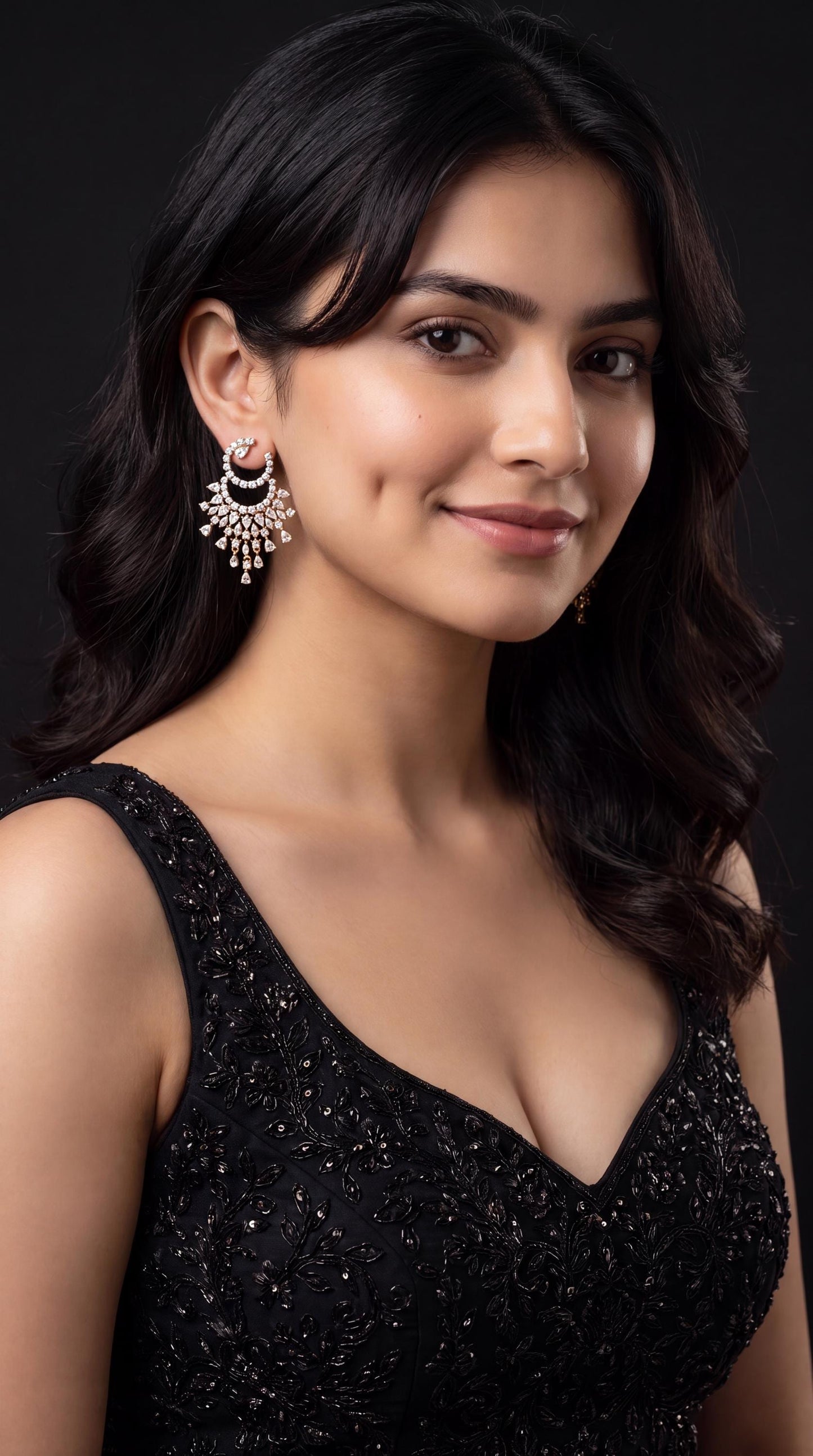 American Diamond Earrings/ Bridal Jewelry/ Indian Earrings/ CZ Jewelry/ Statement Jewelry/ Wedding Jewelry/ Party Wear Earrings/ Silver