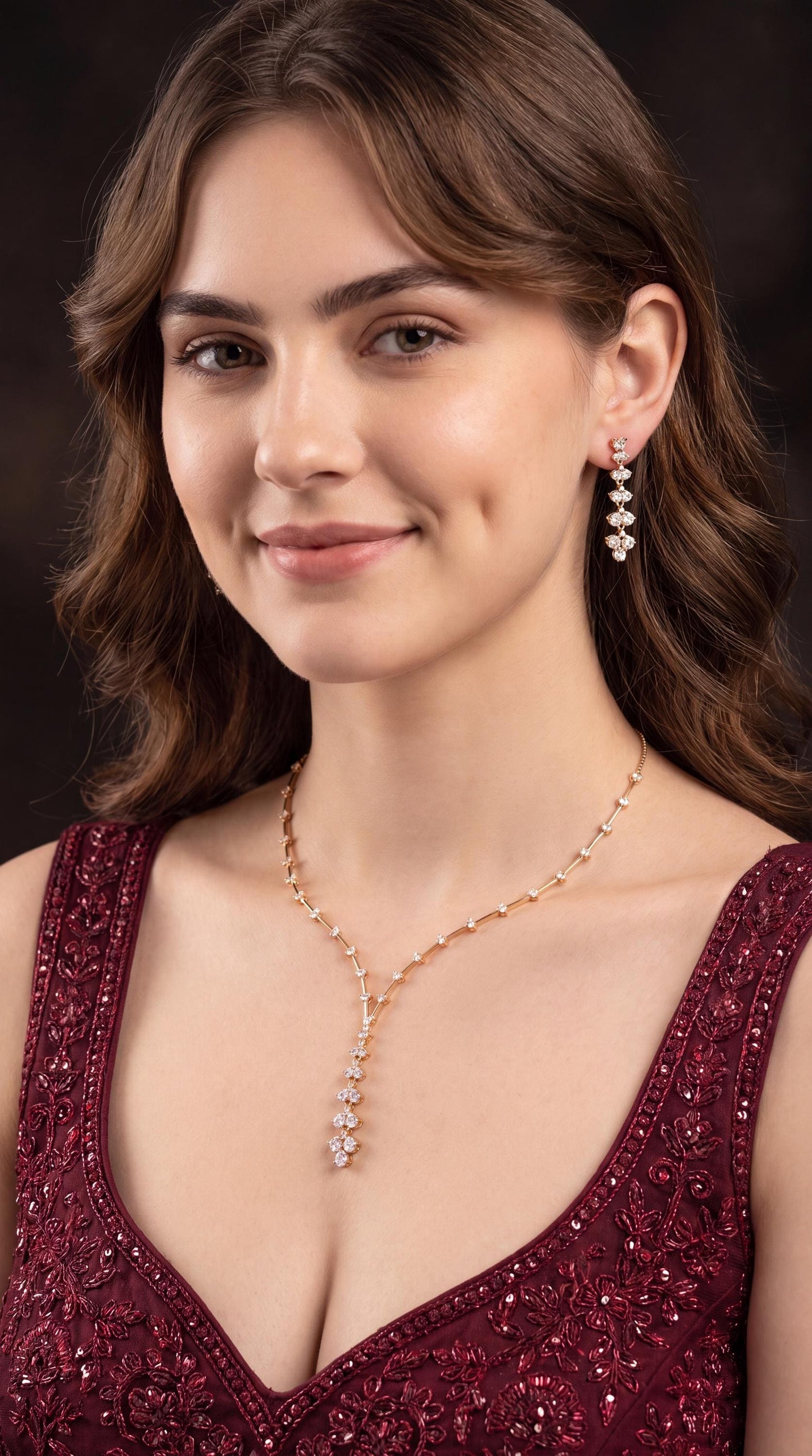 Premium Moissanite Necklace set/ Moissanite Pendant/ Wedding Jewelry/ Dainty Necklace/ Statement Necklace/ Moissanite Bridal Necklace