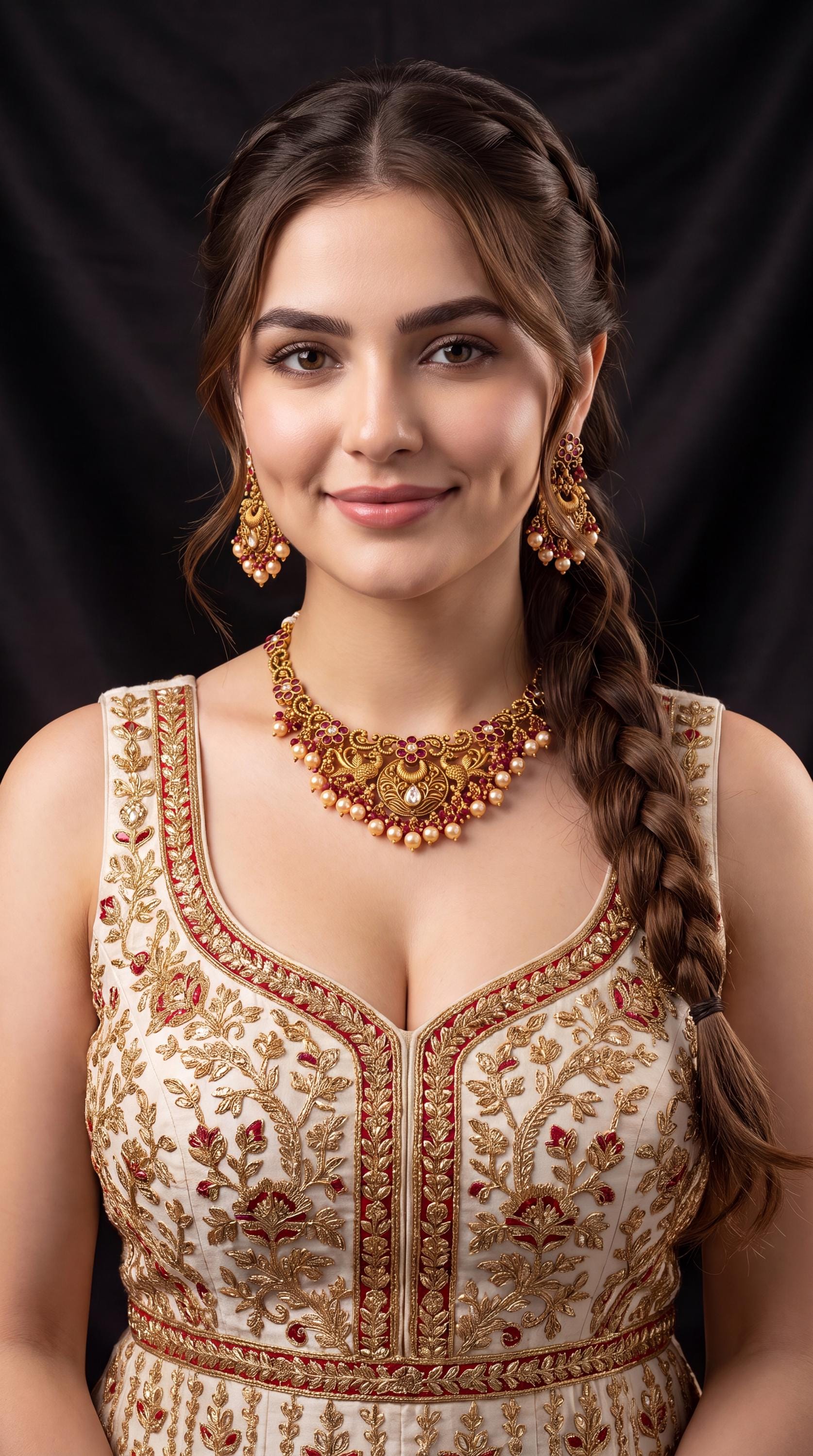 Traditional Antique Gold Choker Necklace Set/ Indian Jewelry/ Gold Plated Pearl Necklace Set/ Ethnic Wedding Jewelry/ Temple Jewelry/ Ruby