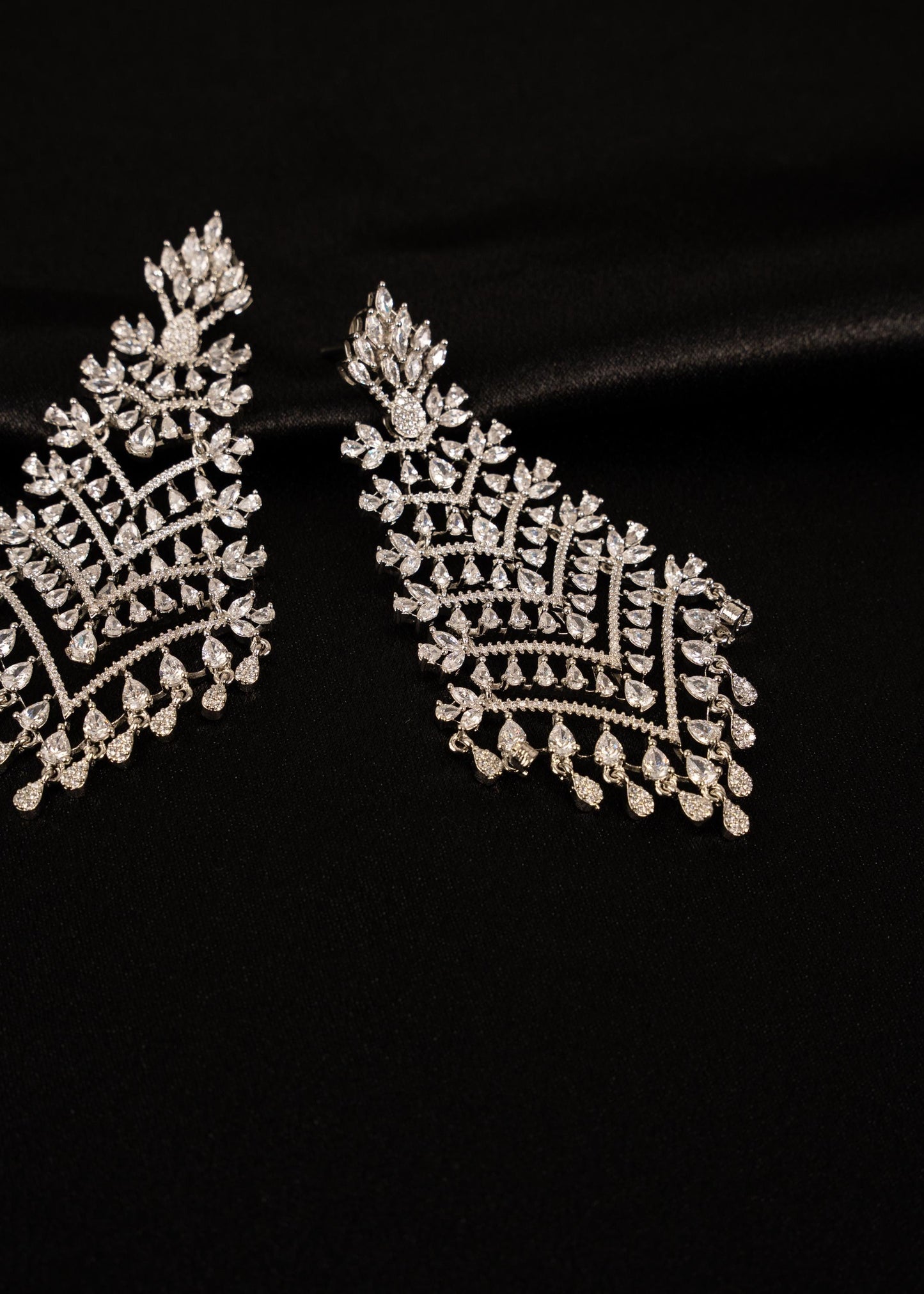 Exclusive American Diamond Earrings/ Bridal Jewelry/ Indian Earrings/ Reception Wear/ CZ Earrings/ Wedding Earrings/ Designer Jewelry