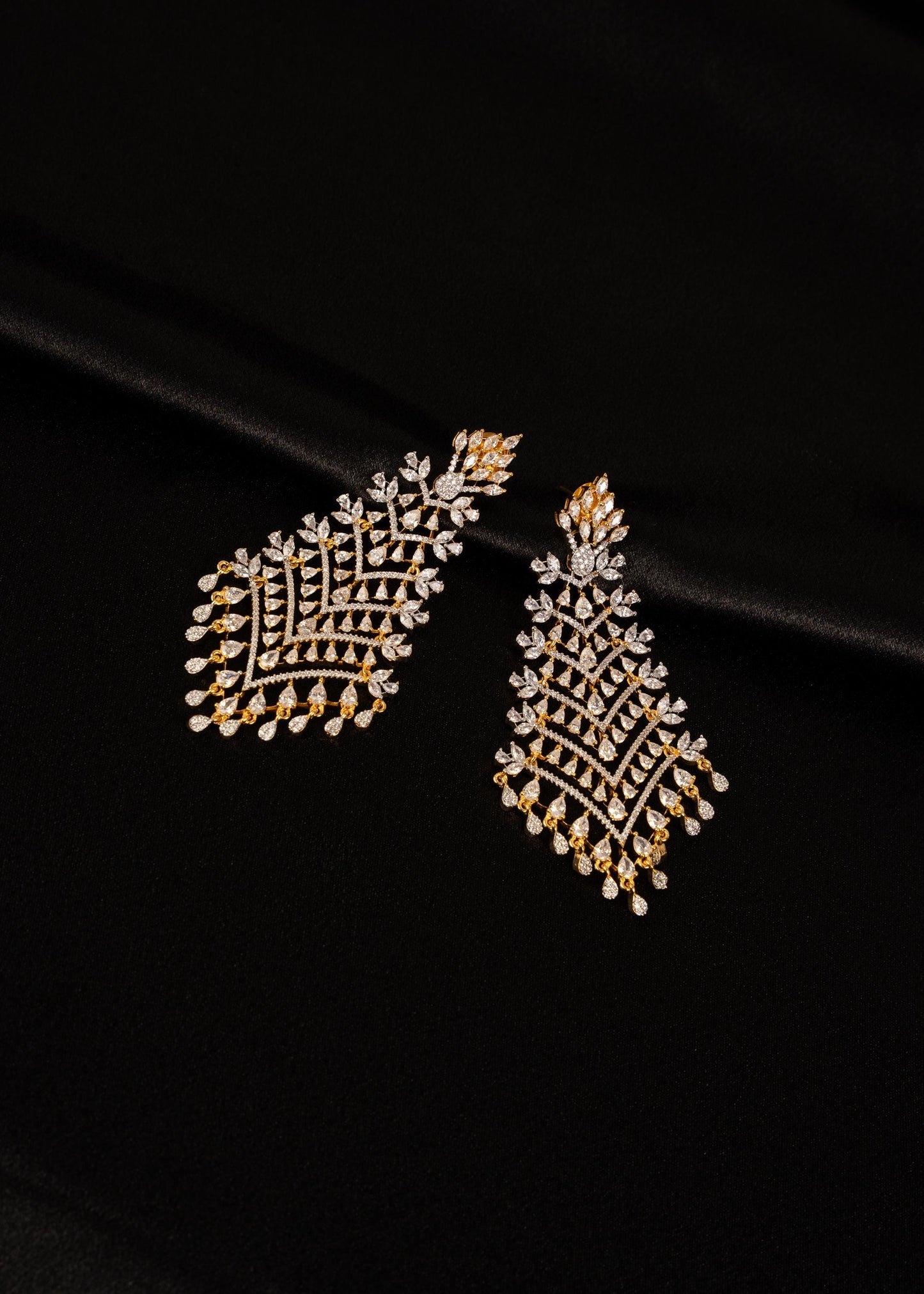 Exclusive American Diamond Earrings/ Bridal Jewelry/ Indian Earrings/ Reception Wear/ CZ Earrings/ Wedding Earrings/ Designer Jewelry