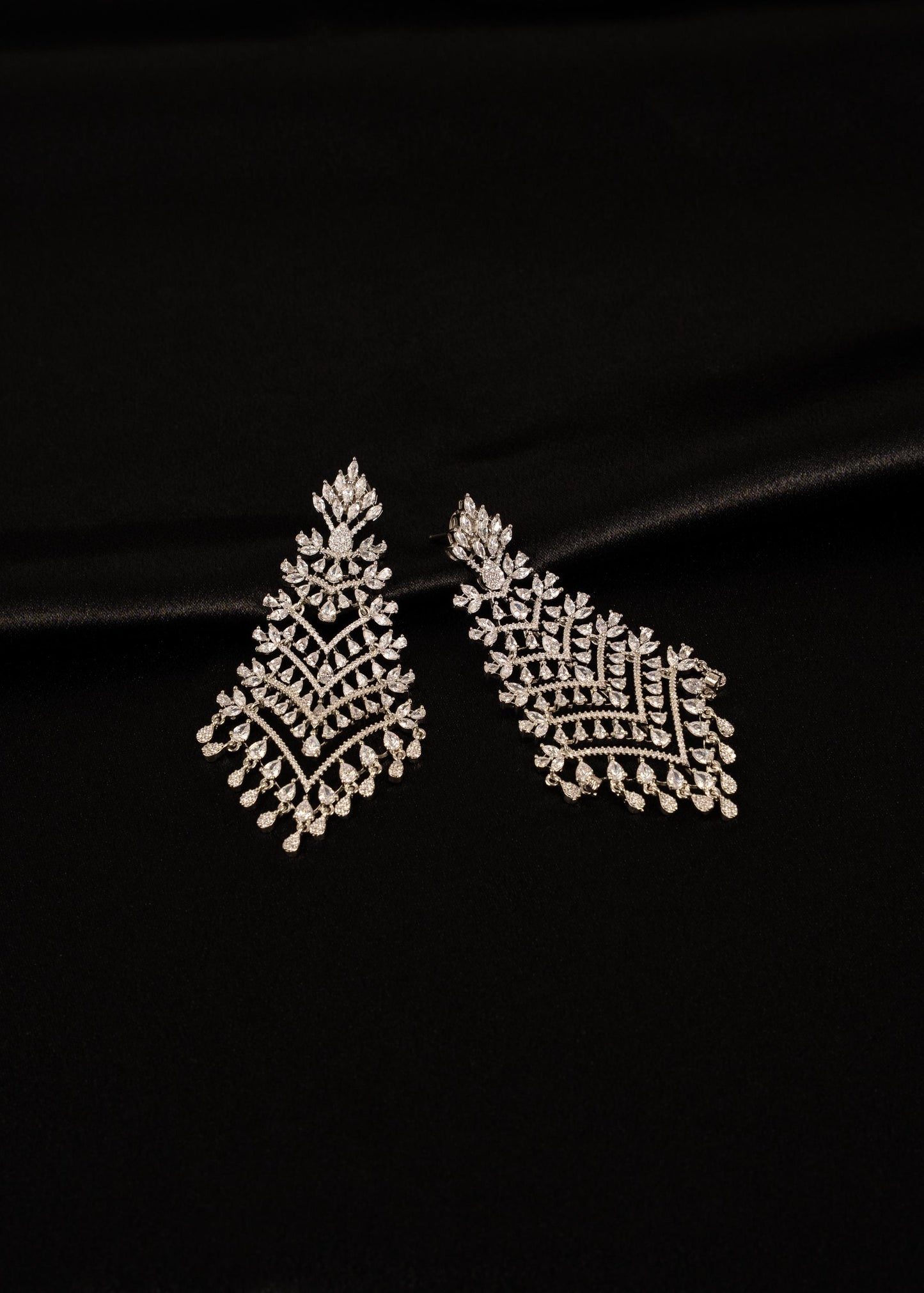 Exclusive American Diamond Earrings/ Bridal Jewelry/ Indian Earrings/ Reception Wear/ CZ Earrings/ Wedding Earrings/ Designer Jewelry