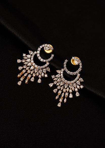 American Diamond Earrings/ Bridal Jewelry/ Indian Earrings/ CZ Jewelry/ Statement Jewelry/ Wedding Jewelry/ Party Wear Earrings/ Silver