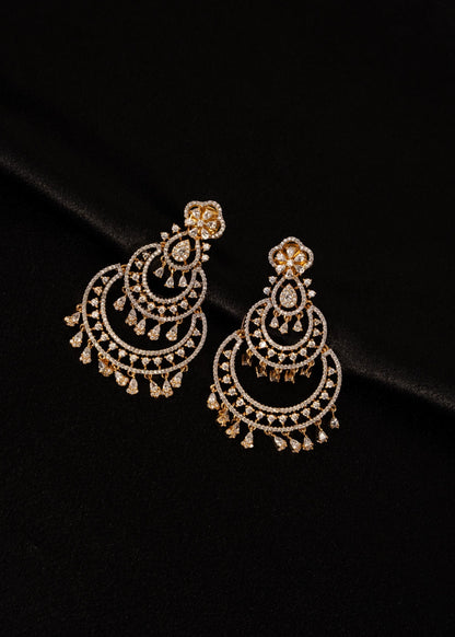 AD Bridal Earrings/  Statement Earrings/ Bridal Accessories/ Chandbali Earrings/ Wedding Jewelry/ Indian Jewelry/ CZ Jewelry/ Indian Jewelry