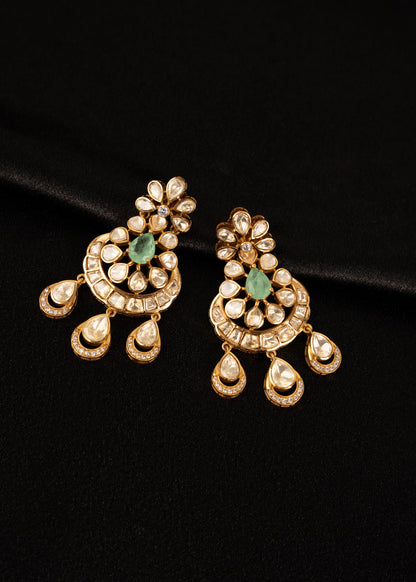 Luxury Moissanite Earrings/ Bridal Earrings/ Indian Jewelry/ Bridal Moissanite Earrings/ Wedding Jewelry/ CZ Jewelry/ Gift For Her/ Mint