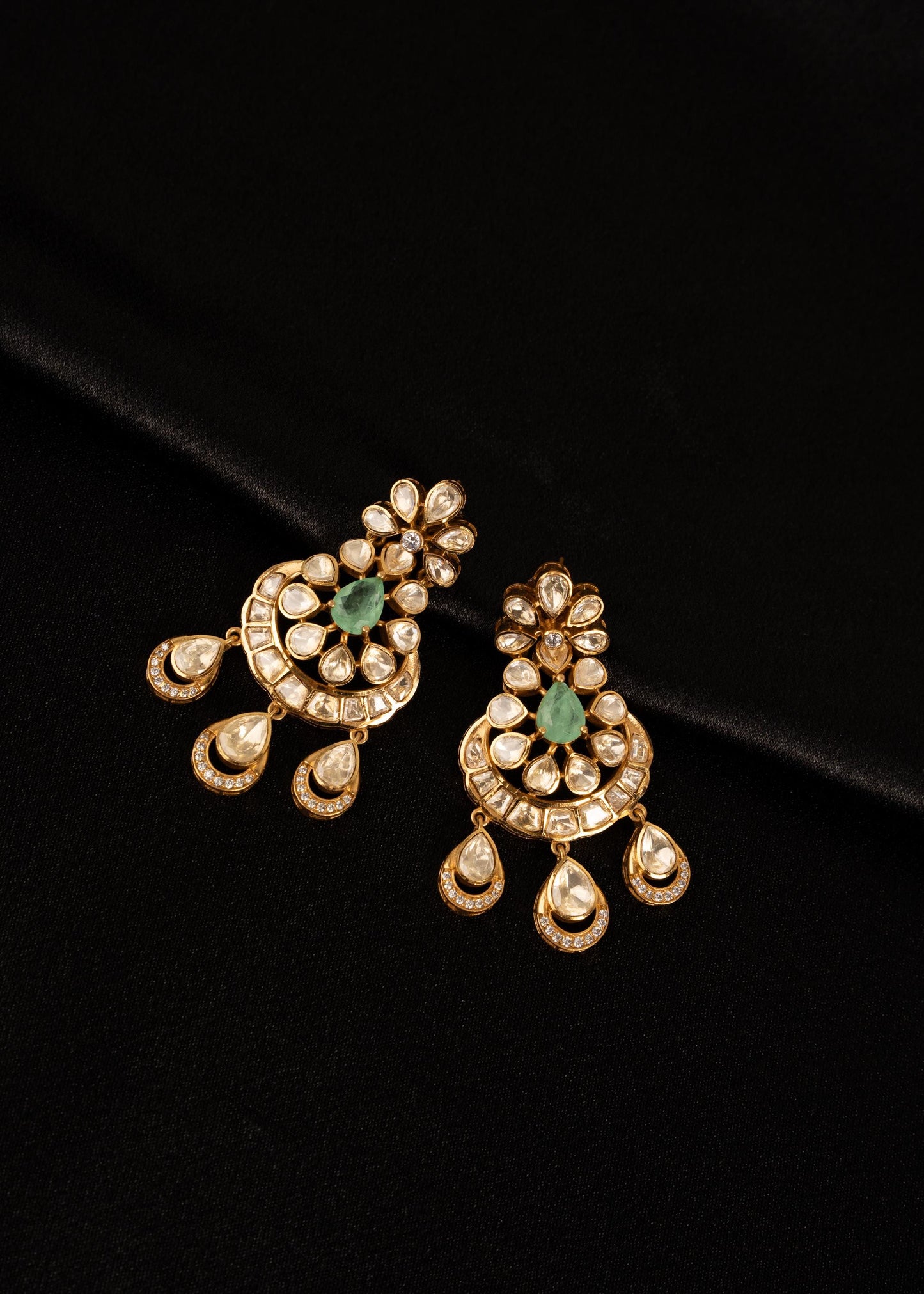 Luxury Moissanite Earrings/ Bridal Earrings/ Indian Jewelry/ Bridal Moissanite Earrings/ Wedding Jewelry/ CZ Jewelry/ Gift For Her/ Mint