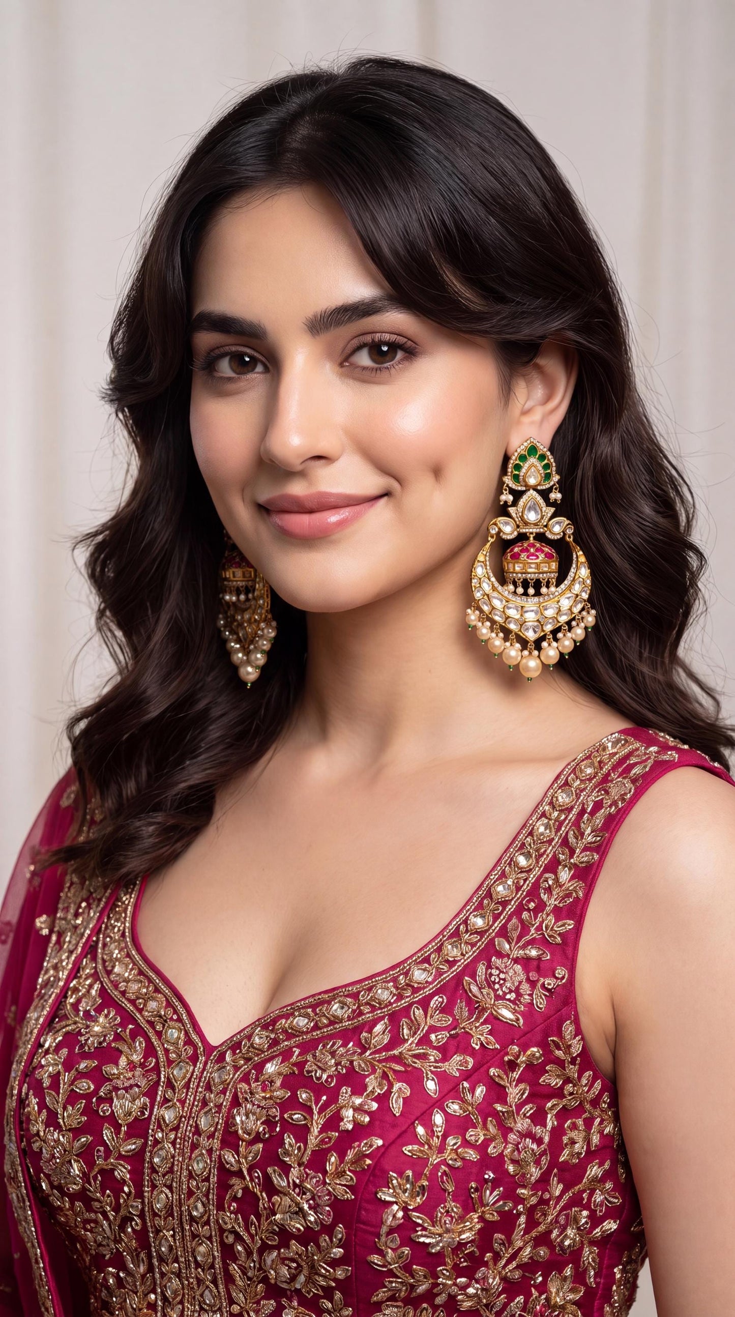 Exclusive Moissanite Earrings/ Chandelier Earrings/ Jhumkas/ Indian Jewelry/ Wedding Jewelry/ Bridal Jewelry/ Emerald/ Statement Earrings