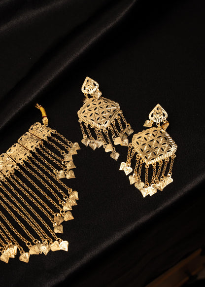 Waterfall  Pippal Patti Choker Necklace Set/ Gold Plated jewelry/ Traditional Jewelry/ Punjabi Wedding Jewelry/ Ethnic Necklace