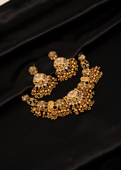 Premium Gold Plated Kundan Choker Necklace/ South Indian Jewelry/ Pakistani Jewelry/ Statement Necklace/ Minimalist Jewelry/ Indian Wedding
