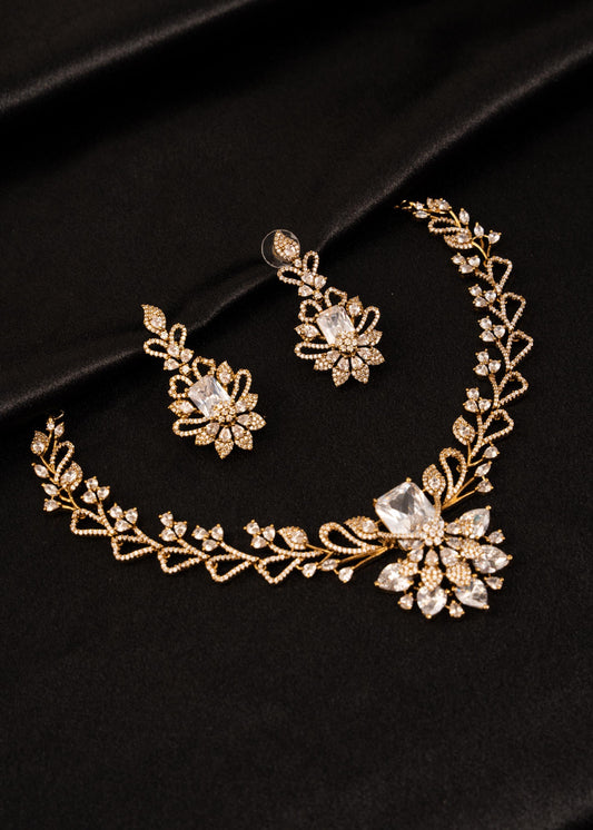 American Diamond Choker Necklace/ CZ Wedding Choker/ Statement Necklace/ Party Wear Jewelry/ Indian Wedding Jewelry/ Festive Wear/ Green