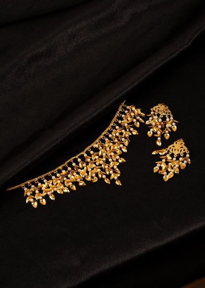 Traditional Pippal Patti  Pearl Choker Necklace Set/ Lightweight Jewelry/ Indian Jewelry/ Punjabi Jewelry/ Jaggo Wear/ Desi Jewelry