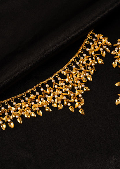 Traditional Pippal Patti  Pearl Choker Necklace Set/ Lightweight Jewelry/ Indian Jewelry/ Punjabi Jewelry/ Jaggo Wear/ Desi Jewelry