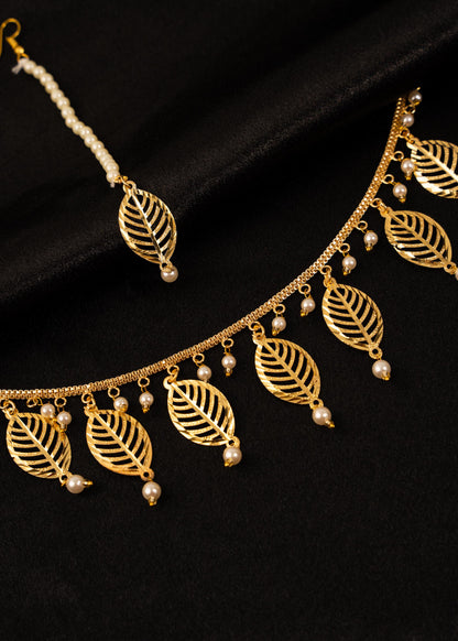 Traditional Pippal Patti  Pearl Choker Necklace Set/ Lightweight Jewelry/ Indian Jewelry/ Punjabi Jewelry/ Jaggo Wear/ Desi Jewelry