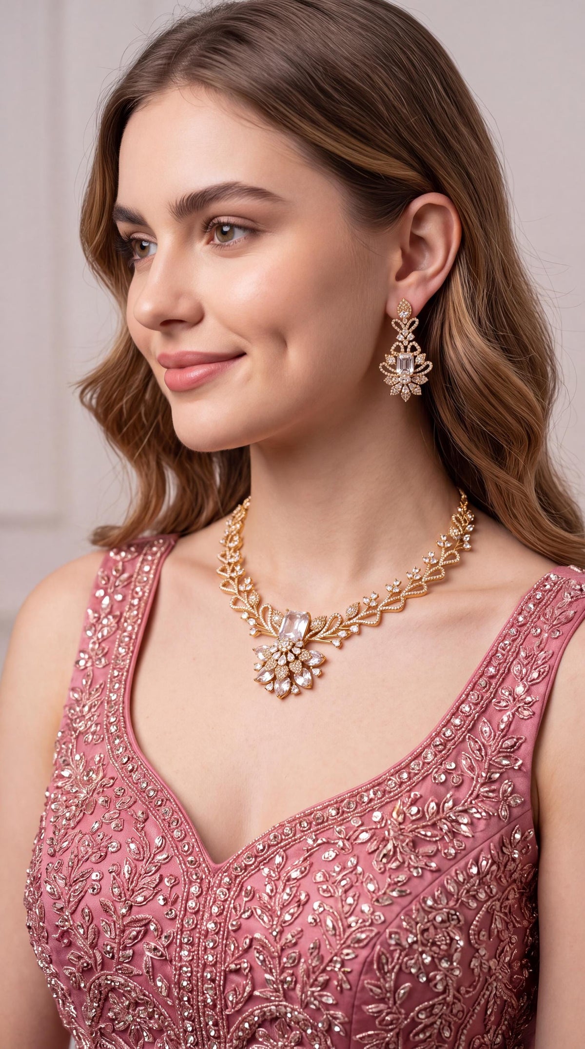 American Diamond Choker Necklace/ CZ Wedding Choker/ Statement Necklace/ Party Wear Jewelry/ Indian Wedding Jewelry/ Festive Wear/ Green