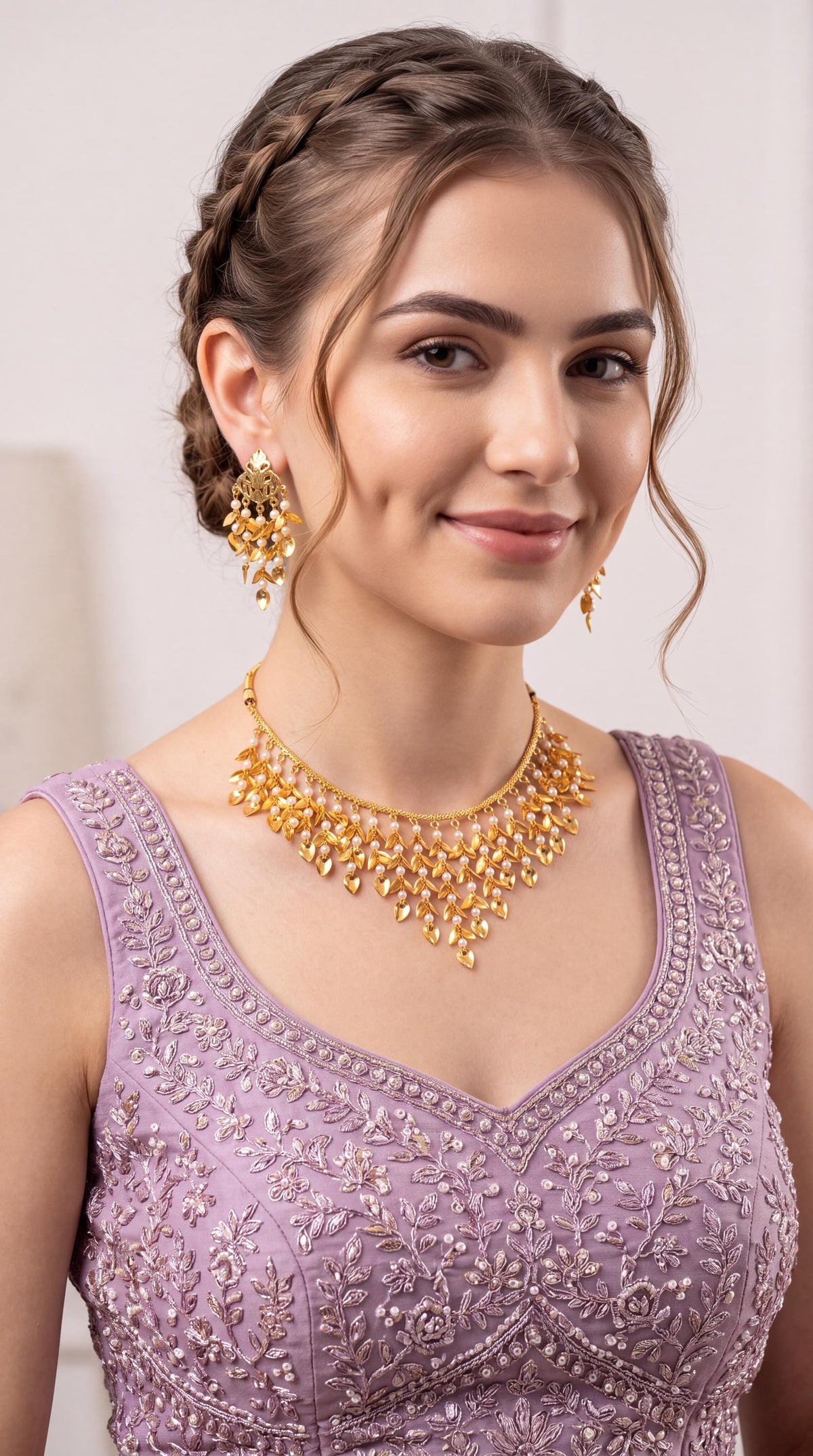 Traditional Pippal Patti  Pearl Choker Necklace Set/ Lightweight Jewelry/ Indian Jewelry/ Punjabi Jewelry/ Jaggo Wear/ Desi Jewelry