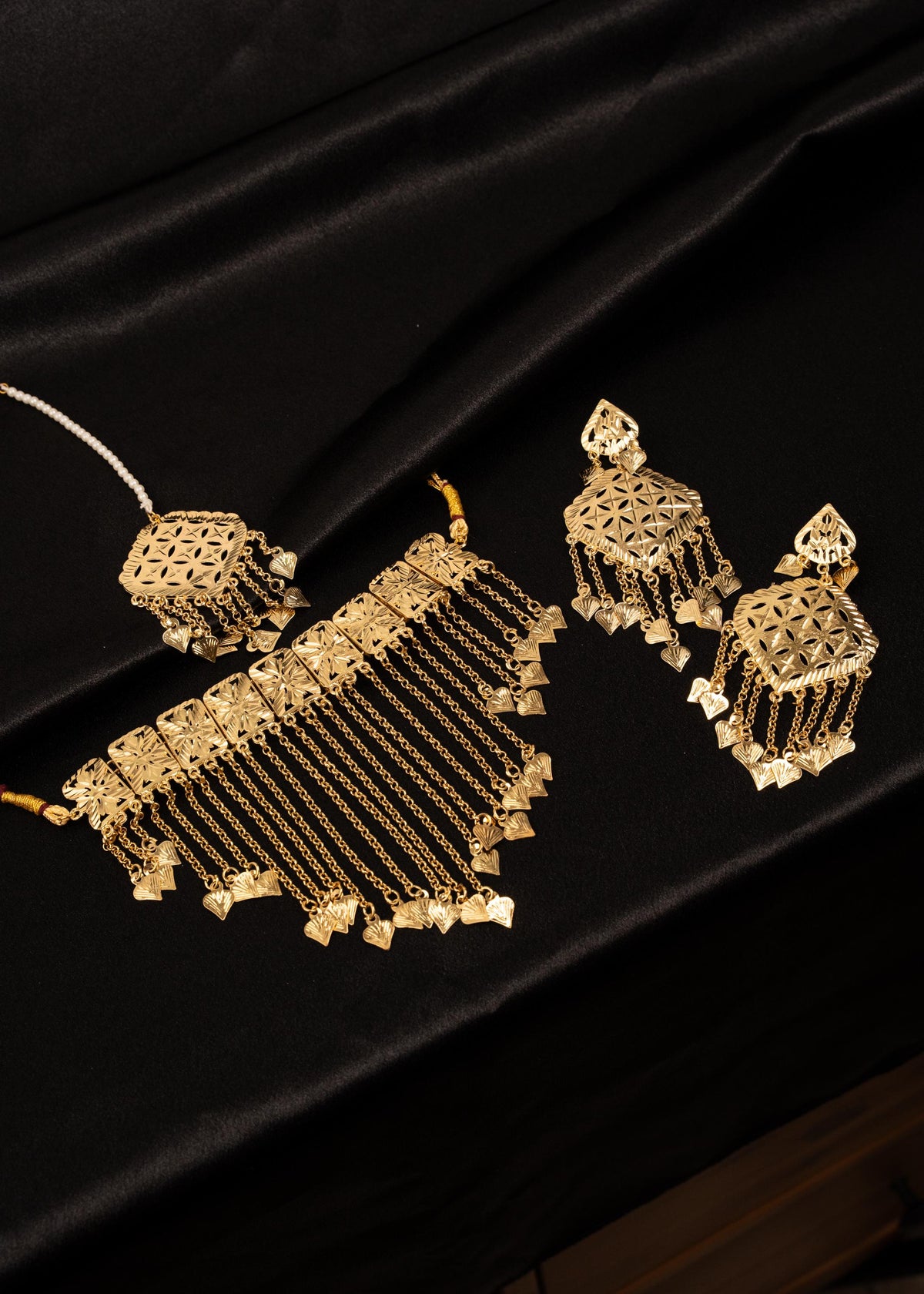 Waterfall  Pippal Patti Choker Necklace Set/ Gold Plated jewelry/ Traditional Jewelry/ Punjabi Wedding Jewelry/ Ethnic Necklace