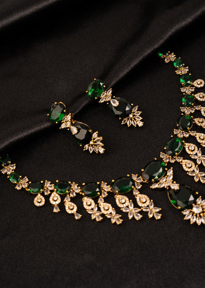 Luxury American Diamond Choker Necklace Set/ Statement Necklace/ CZ Bridal Wear/ Bollywood Jewelry/ Party Wear Jewelry/ Wedding Jewelry