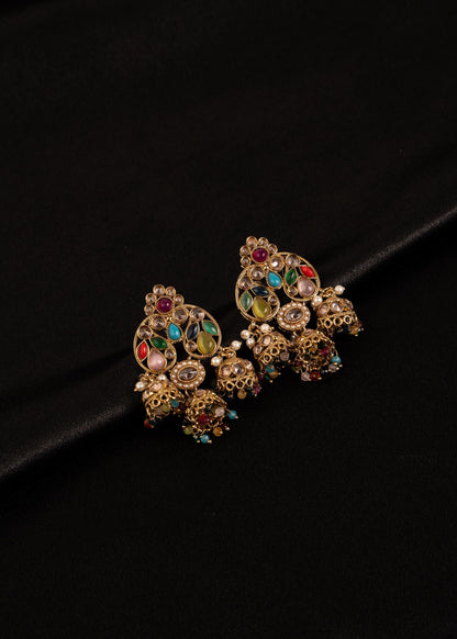 Kundan Polki Jhumka Earrings/ Statement Earrings/ Minimalist Jewelry/ Indian Jewelry/ Wedding Jewelry/ Wedding Earrings/ Pakistani Jewelry