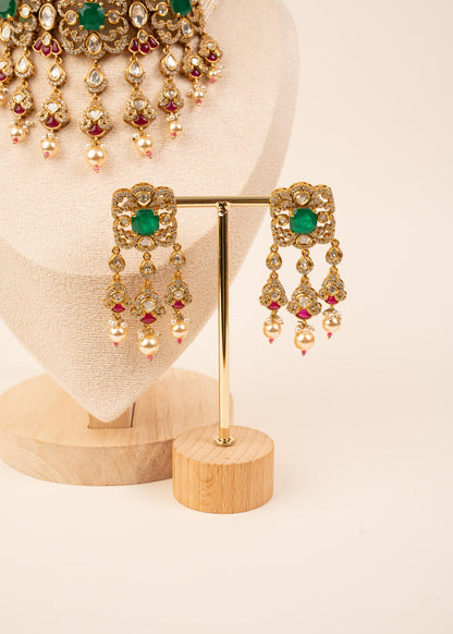 Exclusive Kundan Choker Necklace Set/ Waterfall Necklace/ Indian Jewelry/ Gold Plated Kundan Necklace/ Traditional Necklace/ Wedding Wear