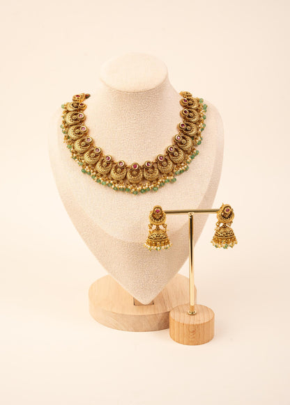 High Quality Kundan Choker Necklace Set/ Indian Jewelry/ Statement Jewelry/ Traditional Jewelry/ Wedding Jewelry/ South Indian Jewelry/ Ruby
