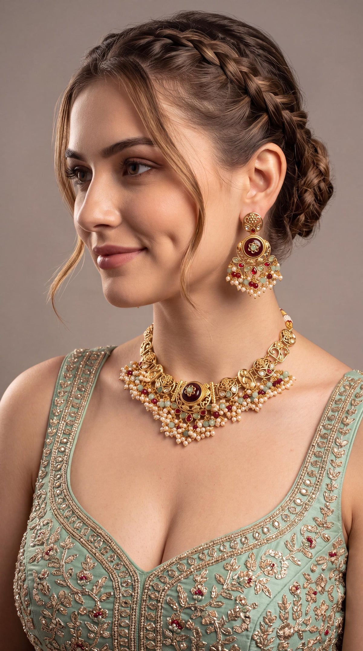 Premium Gold Plated Kundan Choker Necklace/ South Indian Jewelry/ Pakistani Jewelry/ Statement Necklace/ Minimalist Jewelry/ Indian Wedding