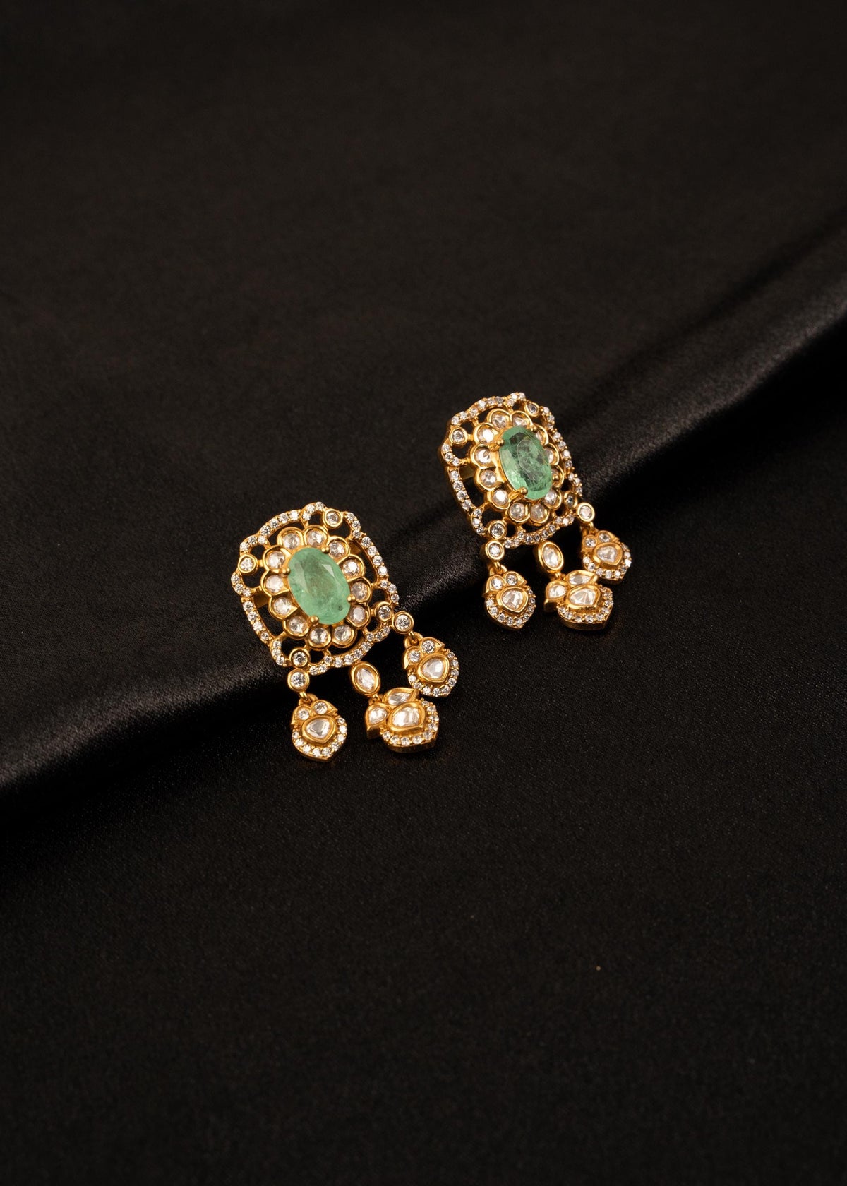 Premium Kundan Stud Earrings/ Indian Jewelry/ Party Wear Earrings/ Traditional Jewelry/ Gold Plated Earrings/ Wedding Jewelry/ Jhumkas/ Mint