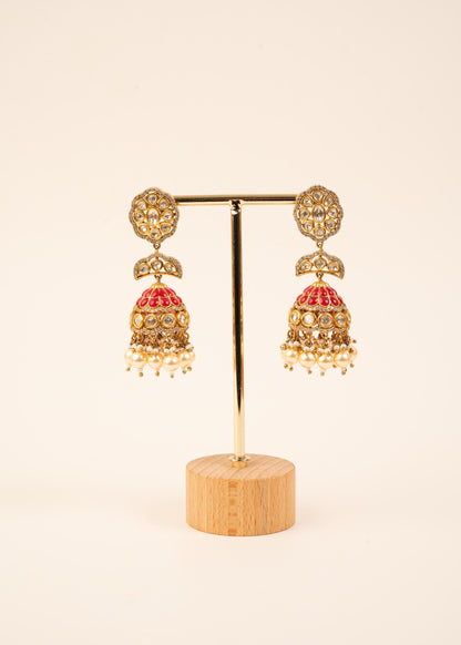 Exclusive Kundan Jhumkas/ Statement Earrings/ Indian Jewelry/ Wedding Jewelry/ Minimalist Jhumki/ Traditional Jhumkas/ Traditional Jewelry