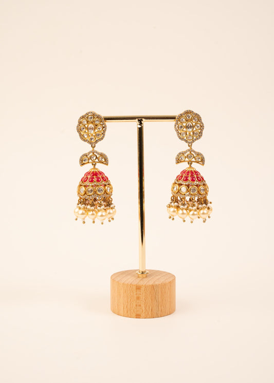 Exclusive Kundan Jhumkas/ Statement Earrings/ Indian Jewelry/ Wedding Jewelry/ Minimalist Jhumki/ Traditional Jhumkas/ Traditional Jewelry