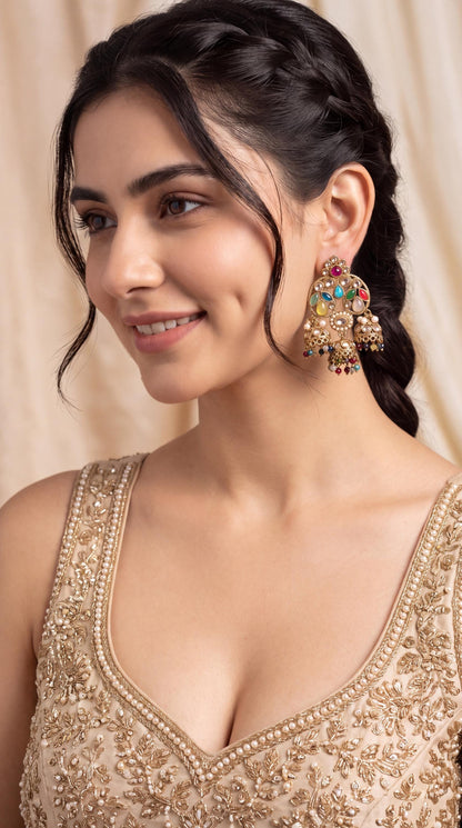 Kundan Polki Jhumka Earrings/ Statement Earrings/ Minimalist Jewelry/ Indian Jewelry/ Wedding Jewelry/ Wedding Earrings/ Pakistani Jewelry
