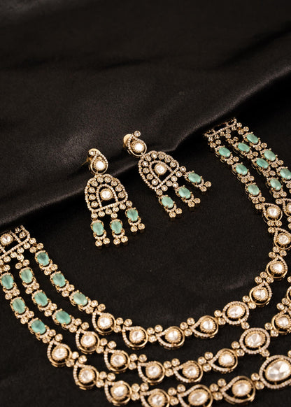Premium Kundan Triple Layered Choker Nceklace Set/ Reception Wear/ Indian Wedding Jewelry/ Gold Plated Necklace/ Wedding Jewelry/ Multi