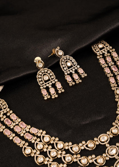 Premium Kundan Triple Layered Choker Nceklace Set/ Reception Wear/ Indian Wedding Jewelry/ Gold Plated Necklace/ Wedding Jewelry/ Multi