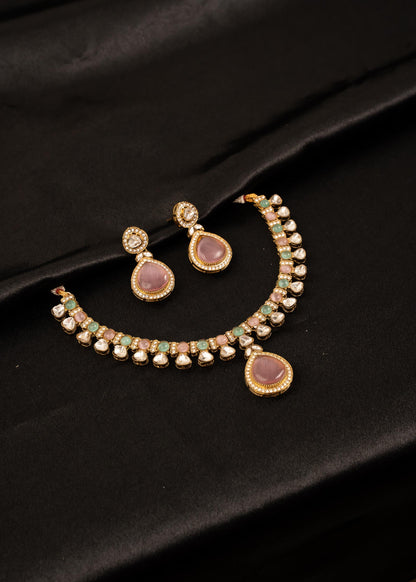 Sabyasachi Inspired Choker Necklace Set/ Indian Jewelry/ Statement Necklace/ Wedding Jewelry/ Multicolor Necklace/ Wedding Jewelry/ Green