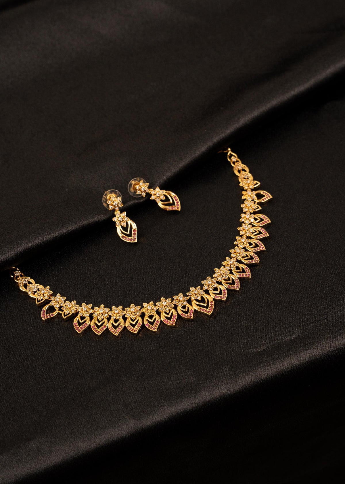 Gold Plated Choker Necklace Set/ Minimalistic Jewelry/ Traditional Jewelry/ Indian Wedding Jewelry/ Bridesmaid Jewelry/ South Indian Jewelry