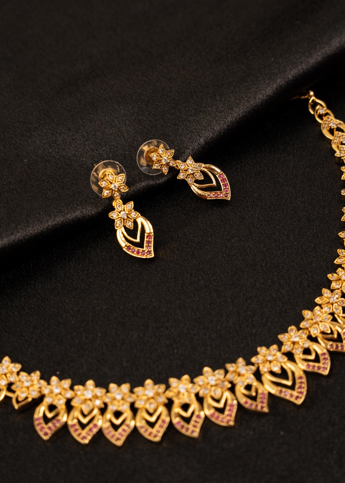 Gold Plated Choker Necklace Set/ Minimalistic Jewelry/ Traditional Jewelry/ Indian Wedding Jewelry/ Bridesmaid Jewelry/ South Indian Jewelry