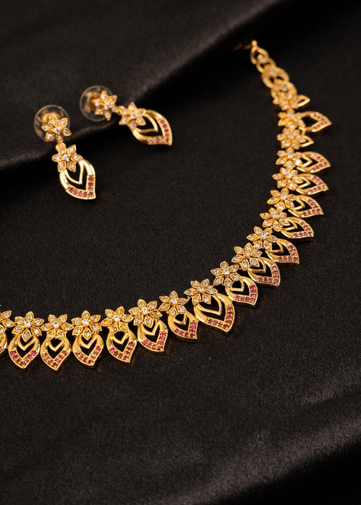Gold Plated Choker Necklace Set/ Minimalistic Jewelry/ Traditional Jewelry/ Indian Wedding Jewelry/ Bridesmaid Jewelry/ South Indian Jewelry