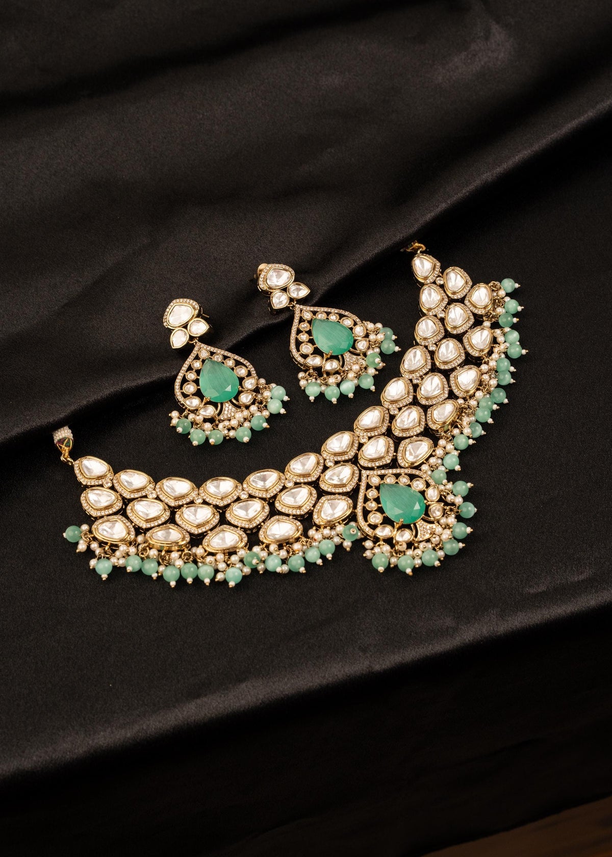 Exclusive Kundan Polki Choker Necklace Set/ Indian Wedding Jewelry/ Gold Plated Jewelry/ Traditional Necklace/ Designer Jewelry/ Statement