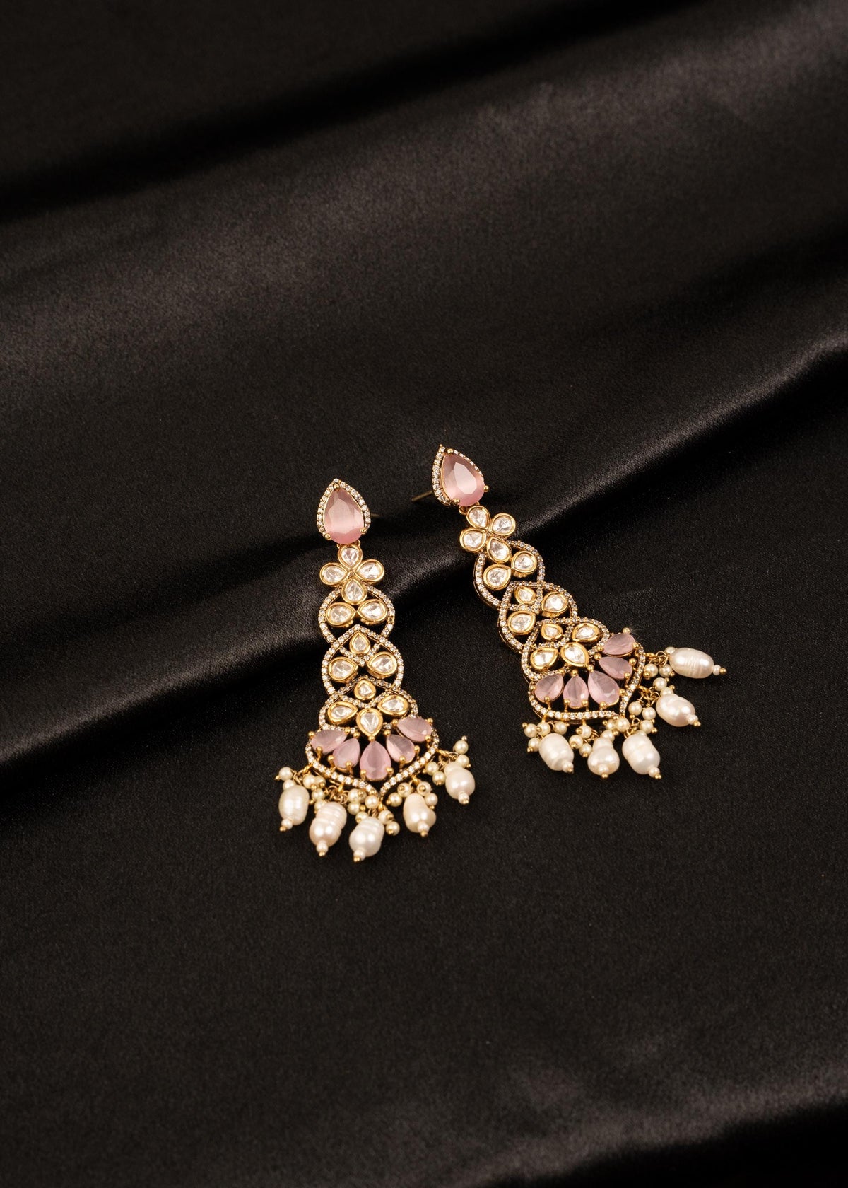 Premium Moissanite Earrings/ Indian Wedding Jewelry/ Statement Earrings/ Party Wear Earrings/ Kundan Jhumka Earrings/ Bridal Earrings/ Mint