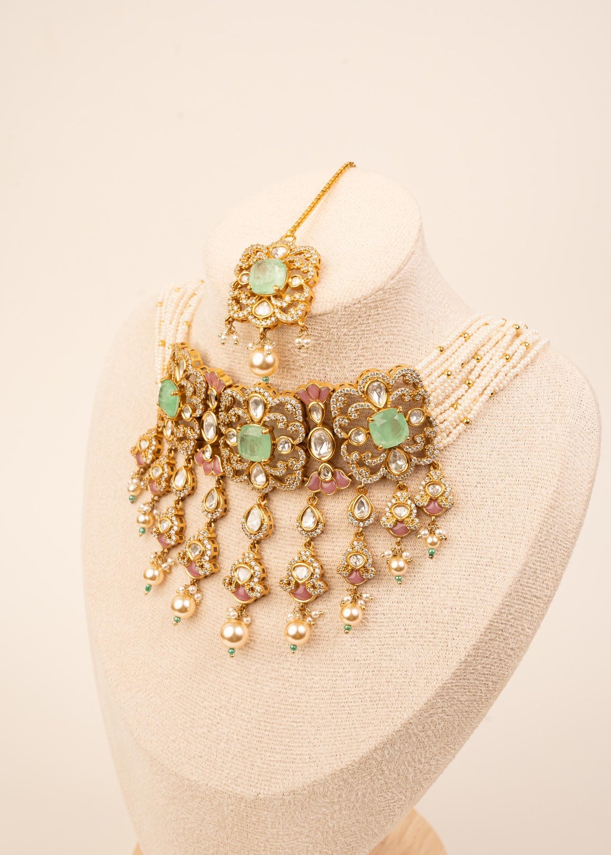 Exclusive Kundan Choker Necklace Set/ Waterfall Necklace/ Indian Jewelry/ Gold Plated Kundan Necklace/ Traditional Necklace/ Wedding Wear