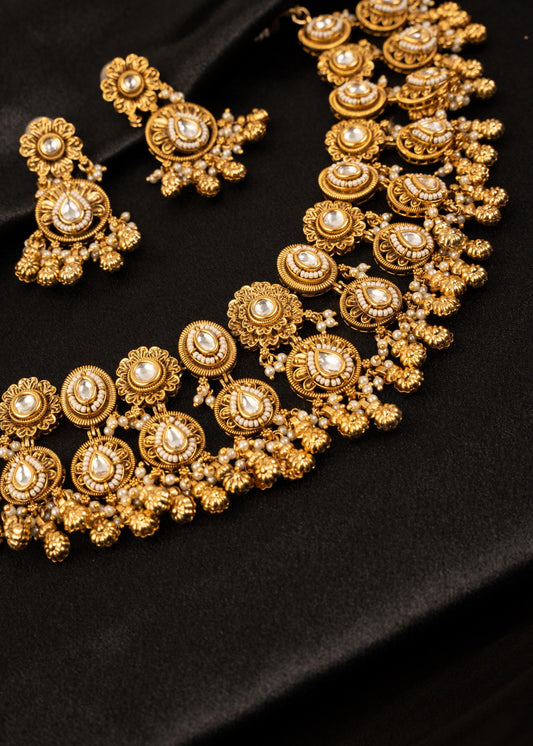 High Quality Kundan Choker Necklace Set/ Indian Wedding Necklace/ Statement Necklace/ Traditional Jewelry/ Bridal Choker Necklace/ Antique