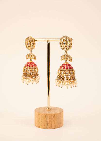 Exclusive Kundan Jhumkas/ Statement Earrings/ Indian Jewelry/ Wedding Jewelry/ Minimalist Jhumki/ Traditional Jhumkas/ Traditional Jewelry