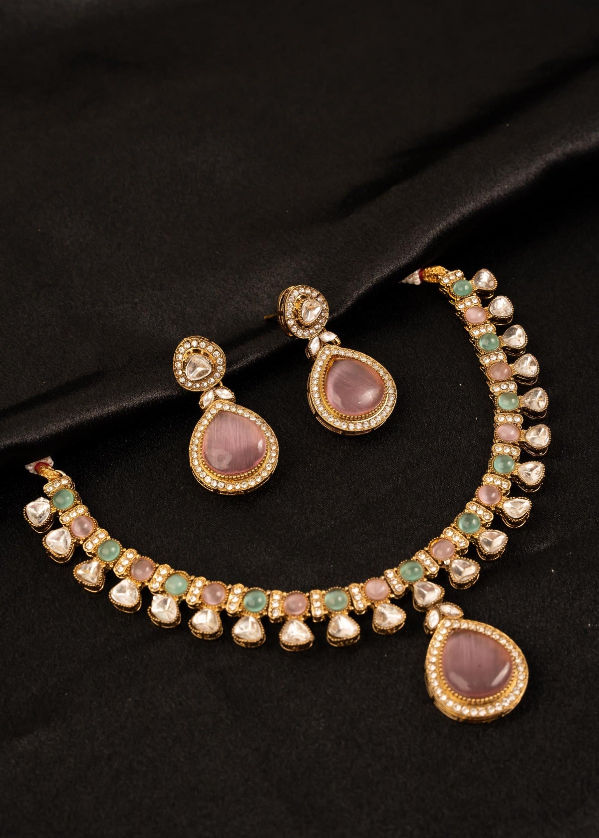Sabyasachi Inspired Choker Necklace Set/ Indian Jewelry/ Statement Necklace/ Wedding Jewelry/ Multicolor Necklace/ Wedding Jewelry/ Green