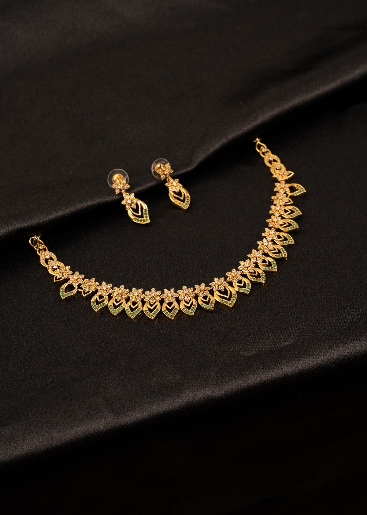 Gold Plated Choker Necklace Set/ Minimalistic Jewelry/ Traditional Jewelry/ Indian Wedding Jewelry/ Bridesmaid Jewelry/ South Indian Jewelry