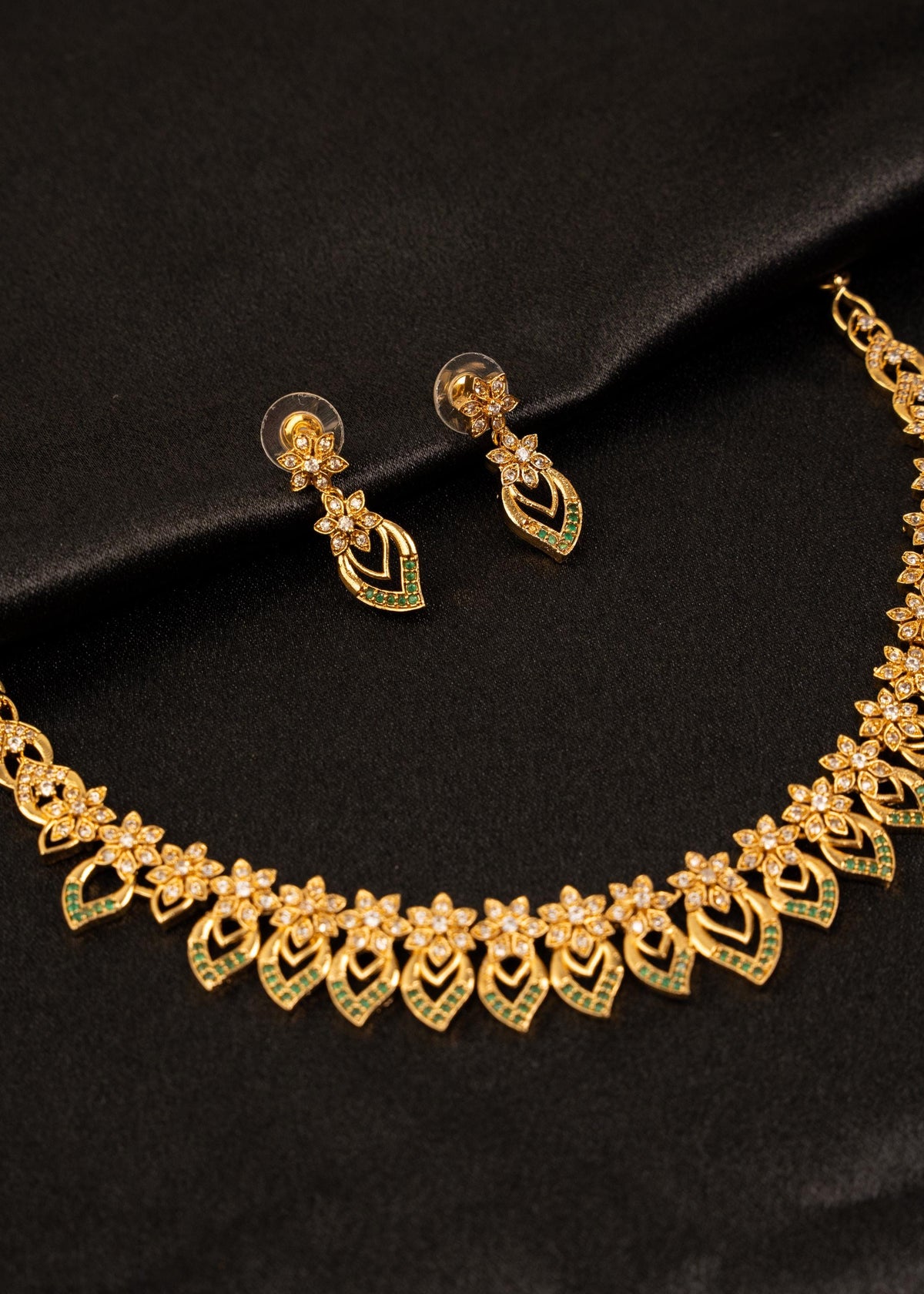 Gold Plated Choker Necklace Set/ Minimalistic Jewelry/ Traditional Jewelry/ Indian Wedding Jewelry/ Bridesmaid Jewelry/ South Indian Jewelry