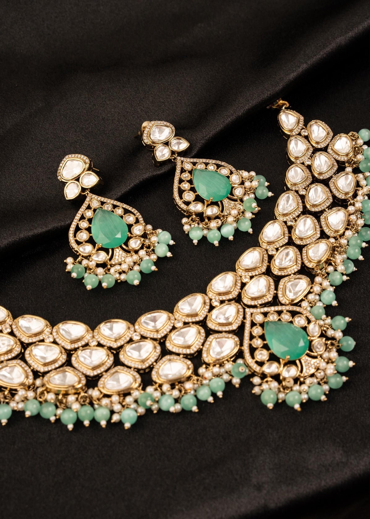 Exclusive Kundan Polki Choker Necklace Set/ Indian Wedding Jewelry/ Gold Plated Jewelry/ Traditional Necklace/ Designer Jewelry/ Statement