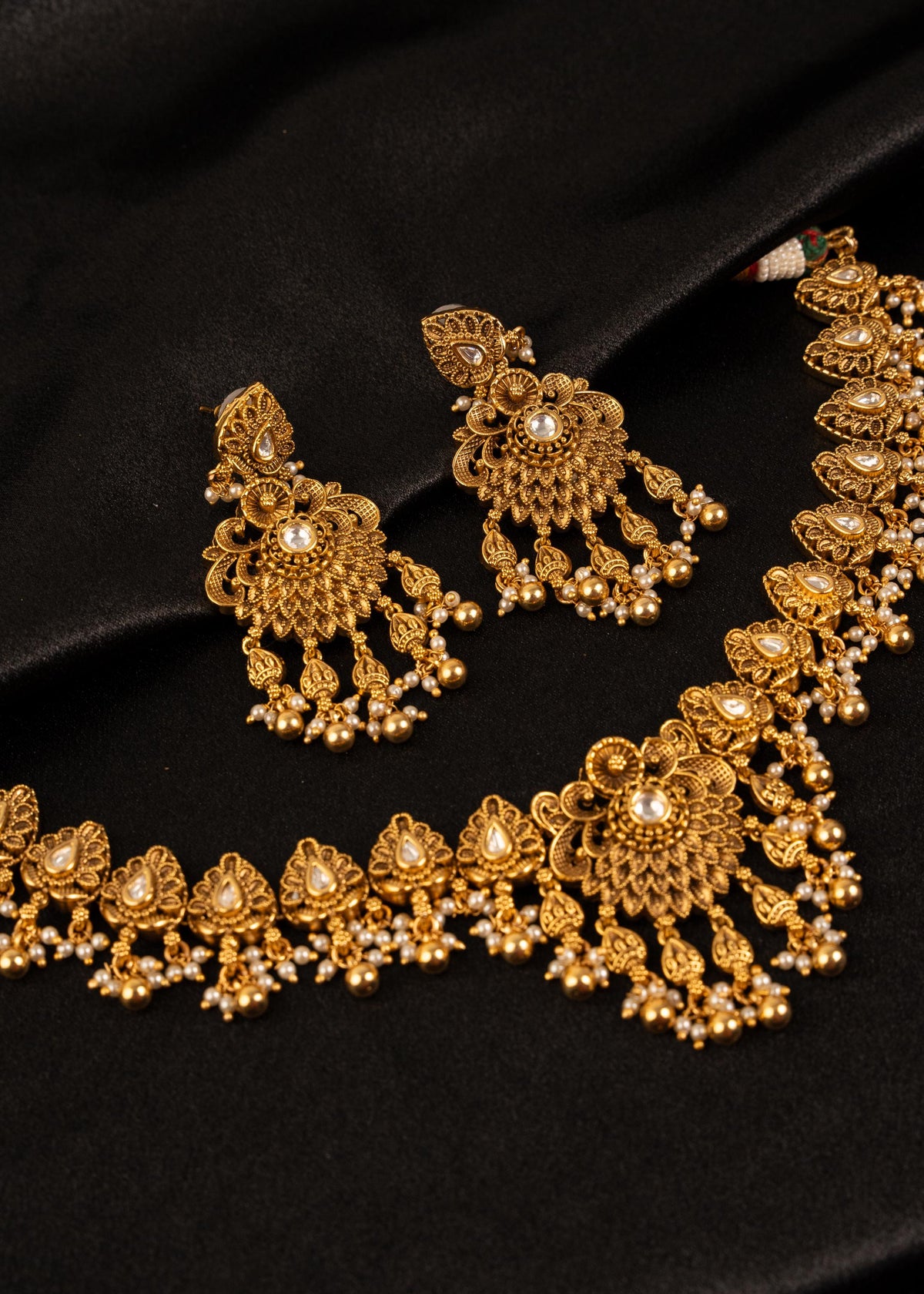 Premium Gold Plated Kundan Choker Necklace Set/ Indian Wedding Necklace/ Traditional Jewelry/ Statement Necklace/ Bridesmaid Jewelry